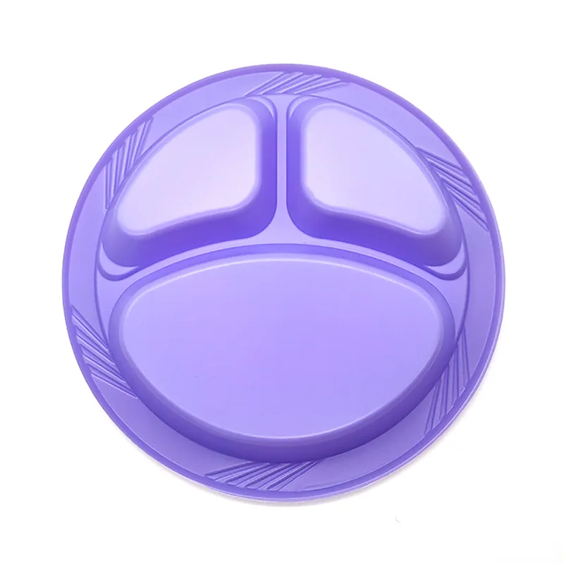 10inch 3-compartment Disposable Round Plastic Plate