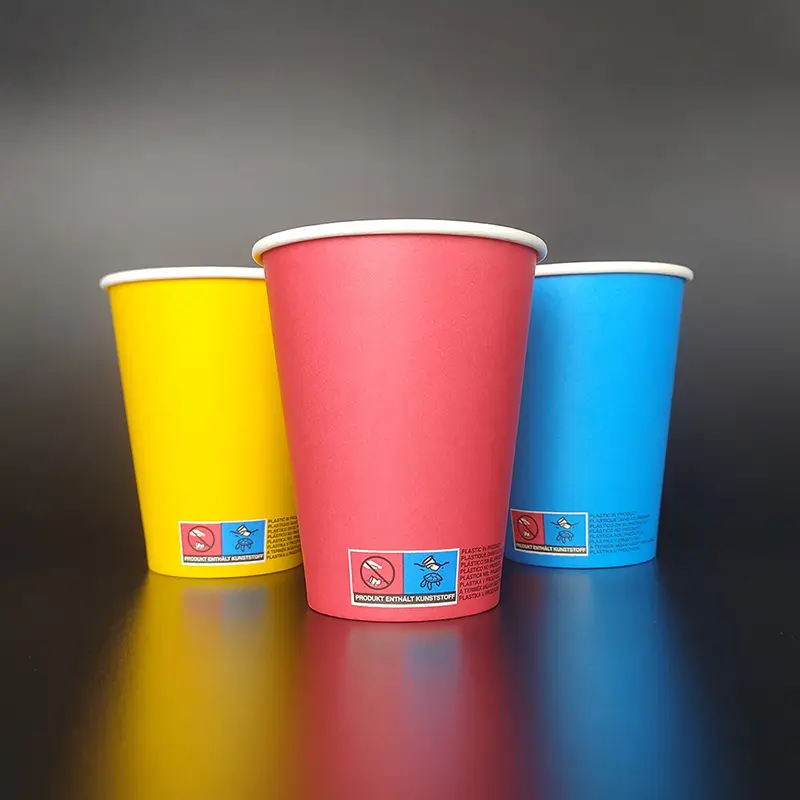 12oz Colored Single Wall Stock Paper Cup