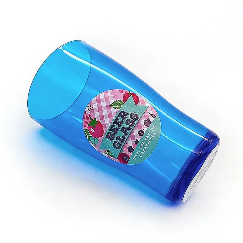 500ml Blue Beer Plastic Glass