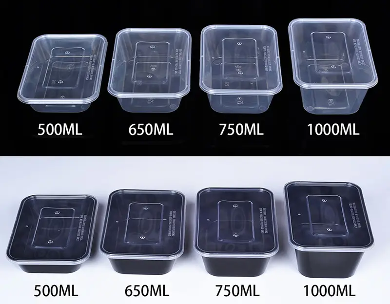 750ml Clear Rectangular Plastic Food Container