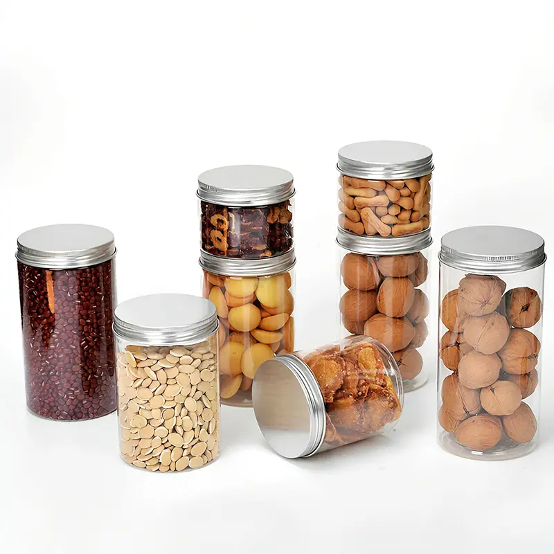 PET Plastic Storage Jar with Lid
